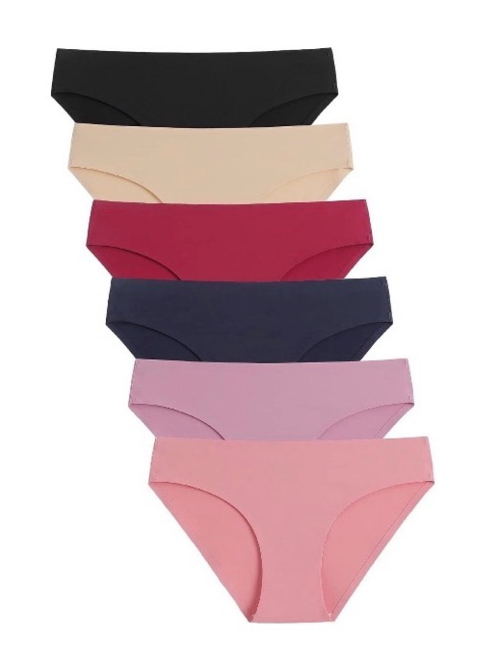 Caterlove Seamless Bikini Hipster Brief Panties 6 Pack Various Colors Large NWT